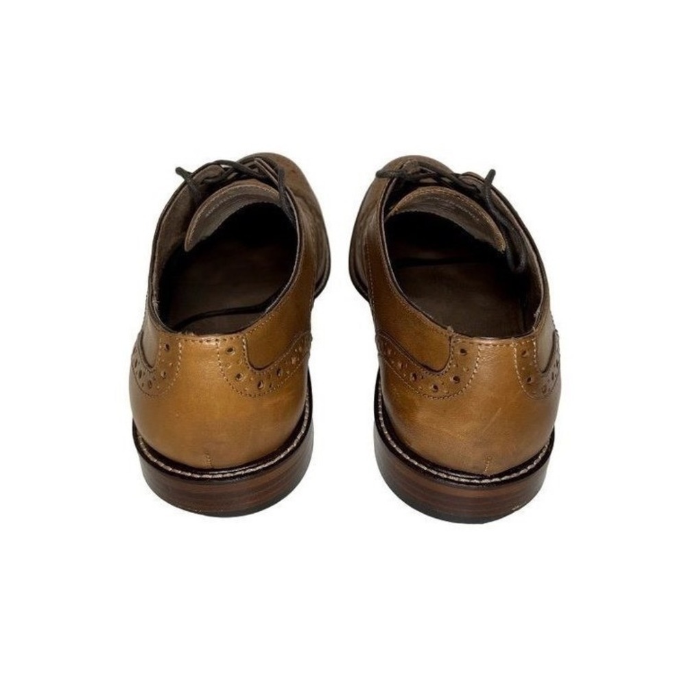 Joseph Abboud Mens Tan Italian Leather Wingtip Oxford Dress Shoes 9.5 40G4R00003 - Picture 3 of 10
